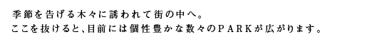 季節を告げる木々に誘われて街の中へ。