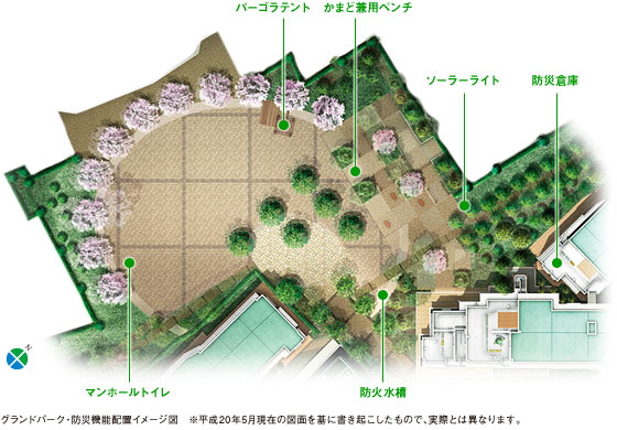 グランドパーク・防災機能配置イメージ図