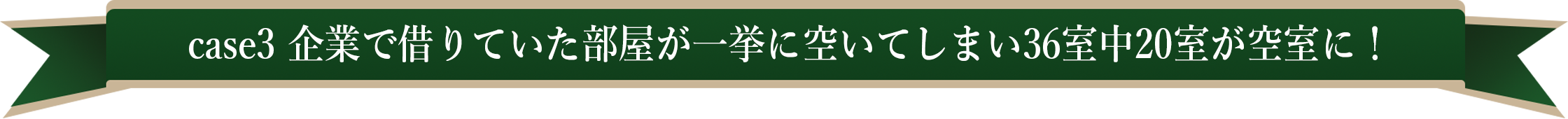 case3 企業で借りていた部屋が一挙に空いてしまい36室中20室が空室に！